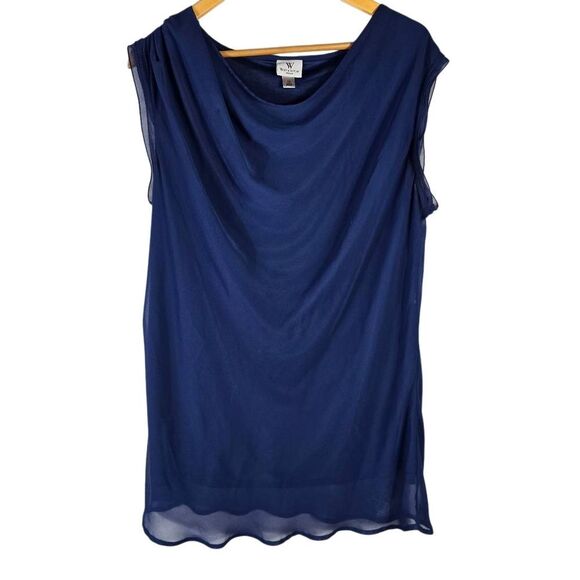 Vince Camuto Navy Sleeveless Blouse - Picture 1 of 5